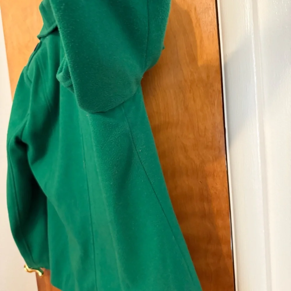 Old Navy Double-Breasted Kelly Green Wool Blend Peacoat - Picture 6 of 7